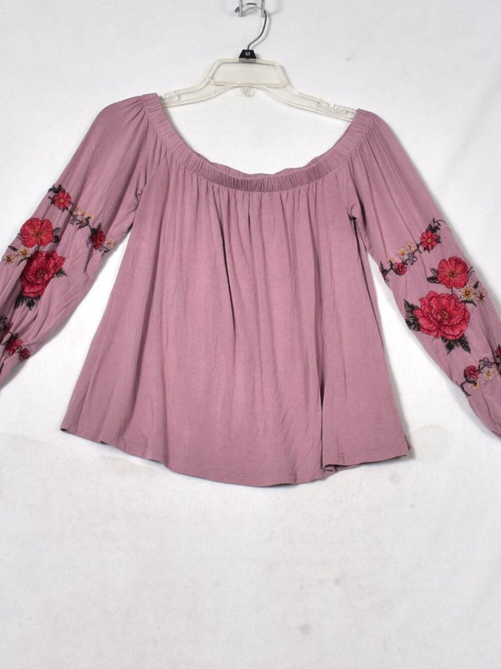 American Eagle Outfitters Women's Blouse Flower Embroidered Size Small Purple